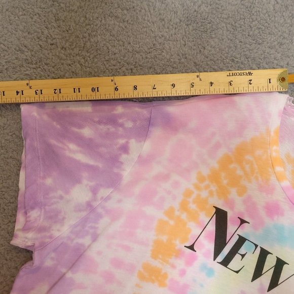 Cha Sor Womens‎ New York T-Shirt Multicolor Tie Dye Short Sleeve Scoop Plus 3X - Picture 5 of 9